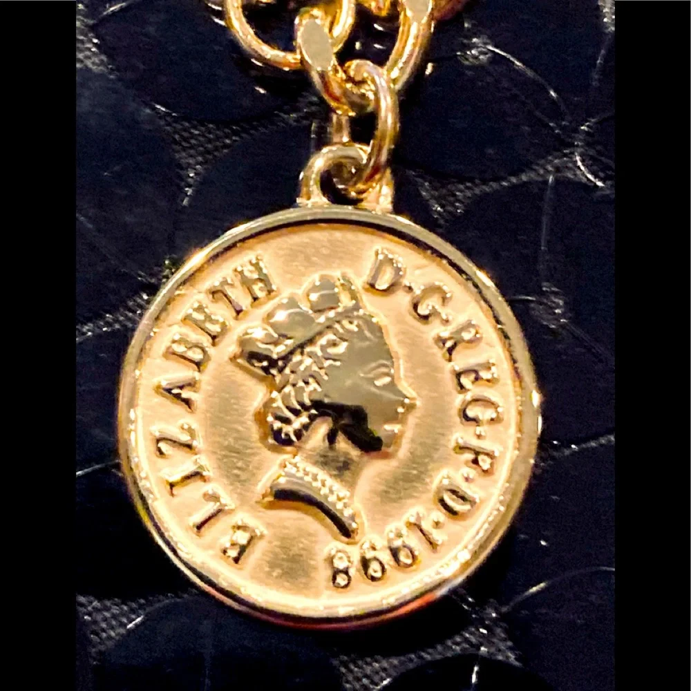 Adornia 14K Gold Plated Mixed Chain Coin Necklace - Picture 4 of 6